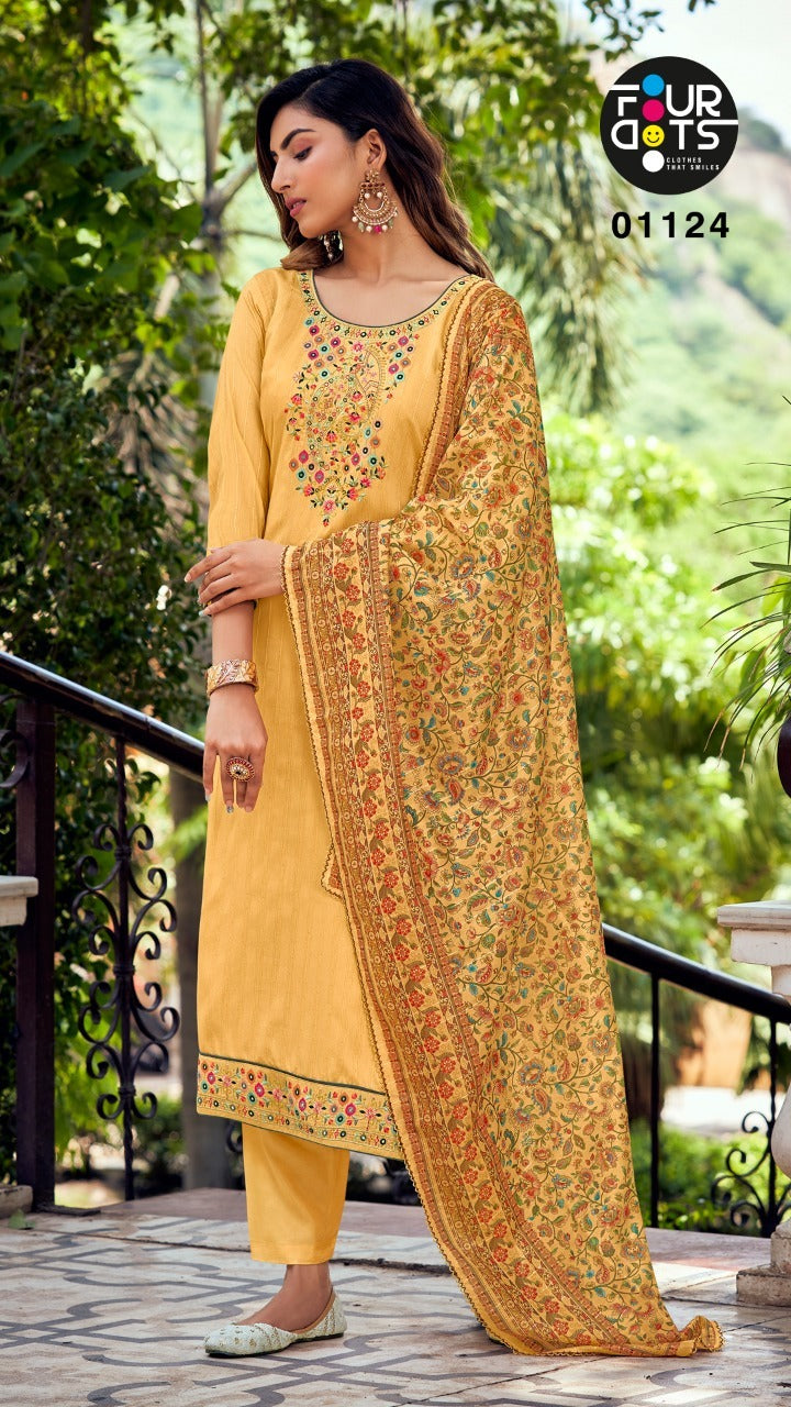 Four Dots Janki Vol 3 With Heavy Parampara Work Stylish Designer Casual Wear Salwar Kameez