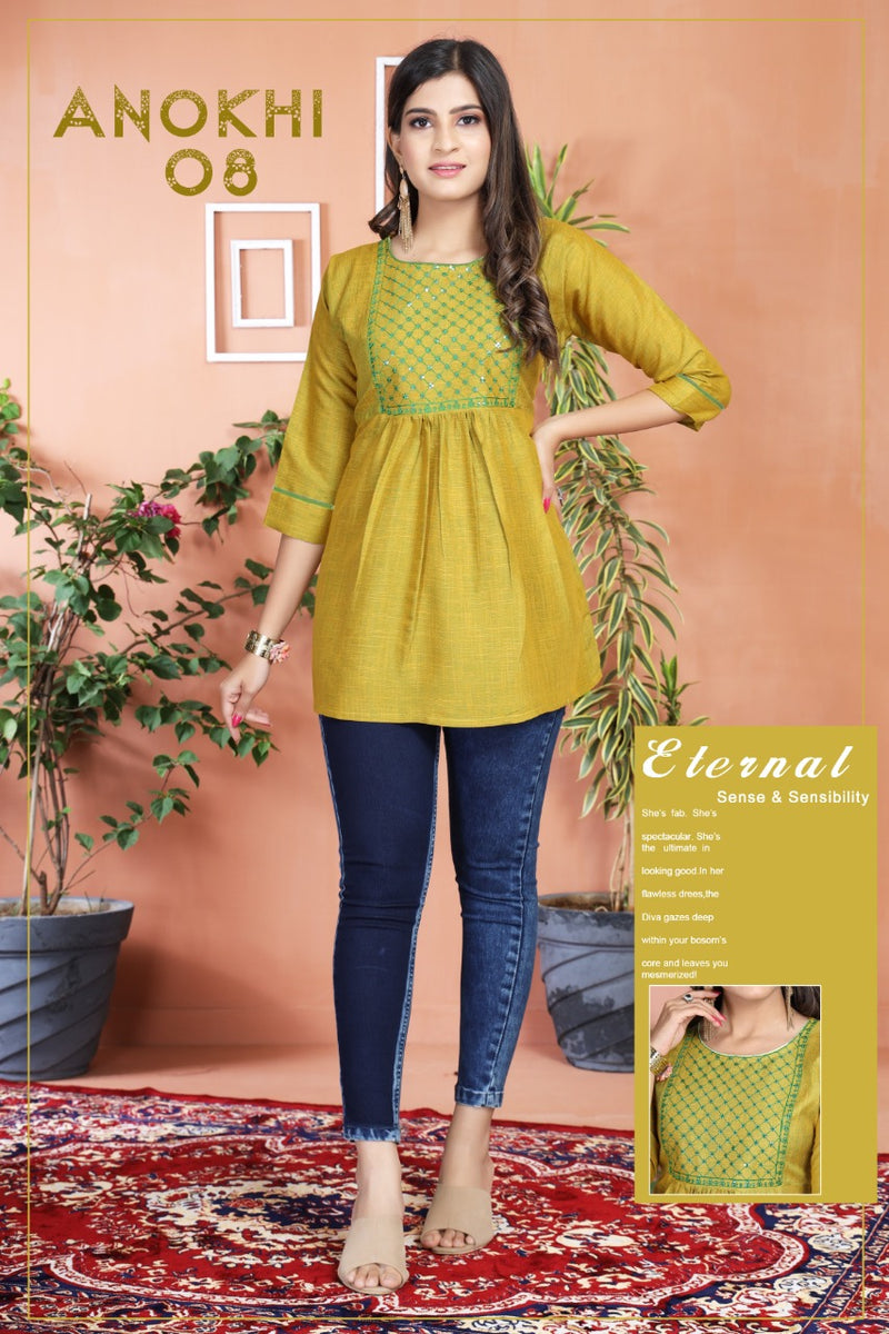 Gabbha Anokhi Rayon Stylish Designer Short Tops