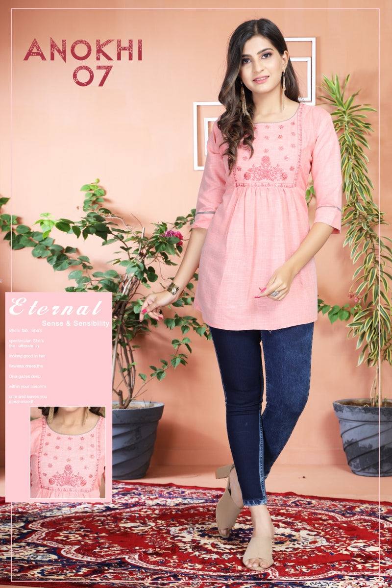Gabbha Anokhi Rayon Stylish Designer Short Tops