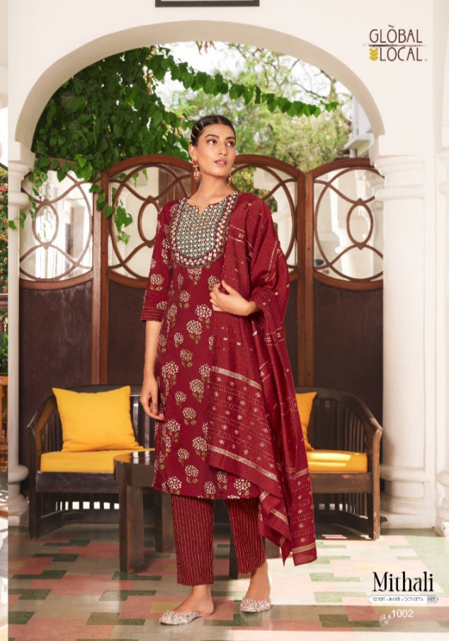 Global Local Mithali Chanderi Stylish Designer Festival Wear Kurti