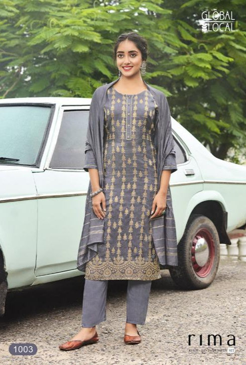 Global Local Rima Viscose With Fancy Work Stylish Designer Casual Wear Fancy kurti