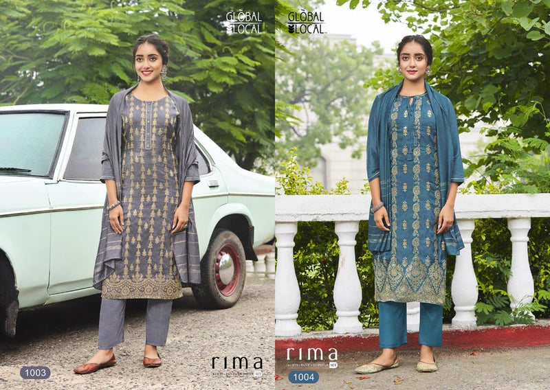 Global Local Rima Viscose With Fancy Work Stylish Designer Casual Wear Fancy kurti