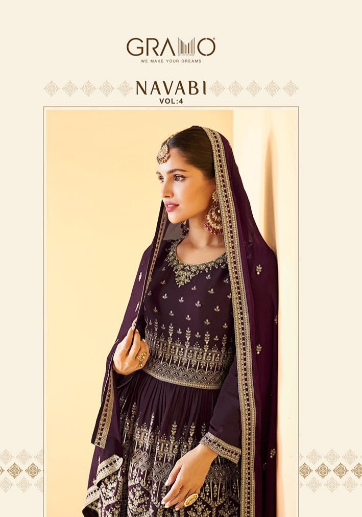 Gramo Navabi Vol 4 Georgette Stylish Designer Festival Wear Salwar Kameez