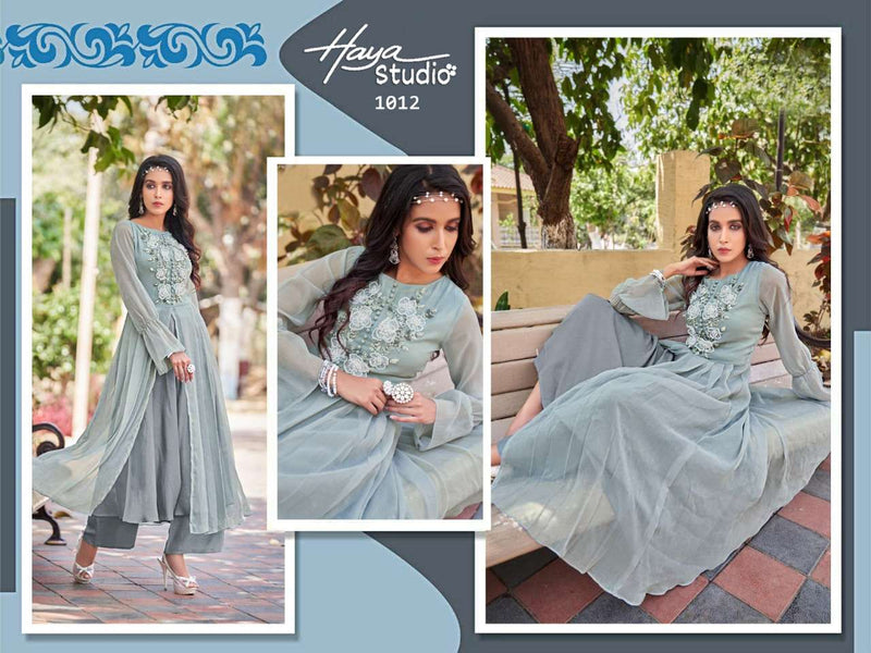 Haya Studio Dno 1012 B Georgette Stylish Designer Wear Kurti
