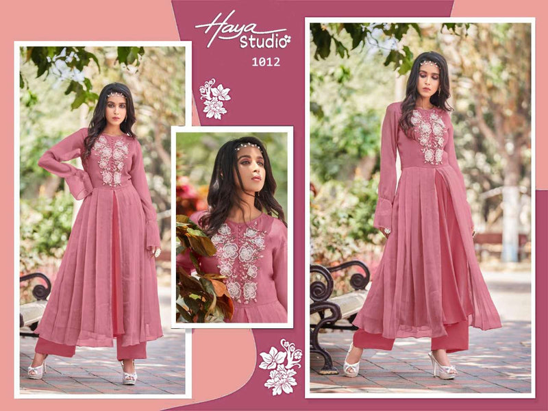 Haya Studio Dno 1012 C Georgette Stylish Designer Wear Kurti