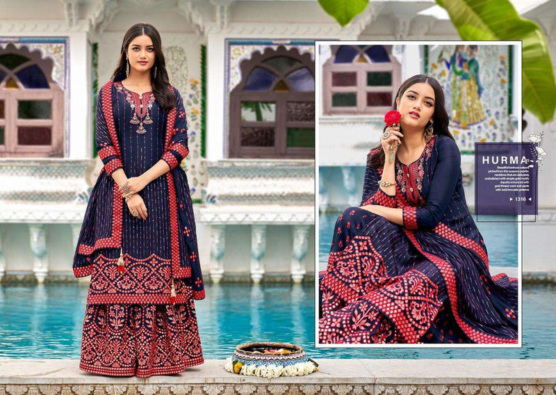 Eba Lifestyle Hurma Vol 35 Dno 1316 Georgette With Embroidery Work Exclusive Designer Salwar Suits