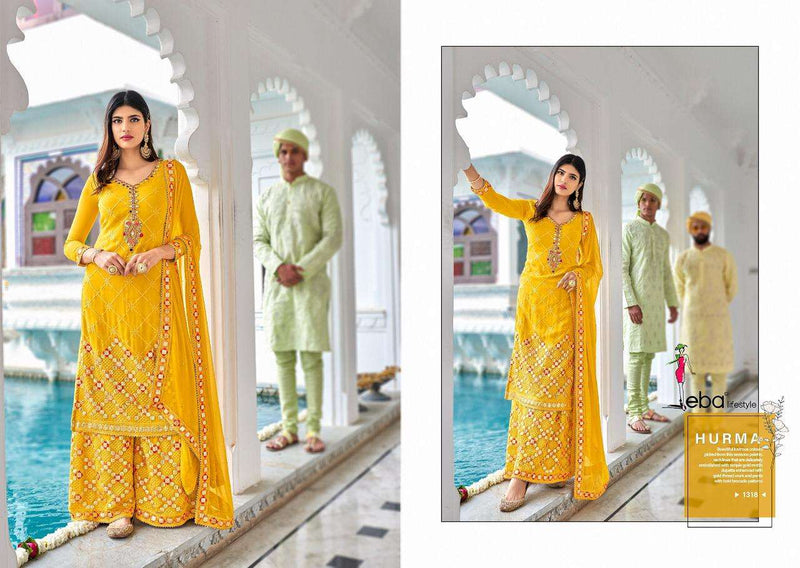 Eba Lifestyle Hurma Vol 35 Dno 1318 Georgette With Embroidery Work Exclusive Designer Salwar Suits