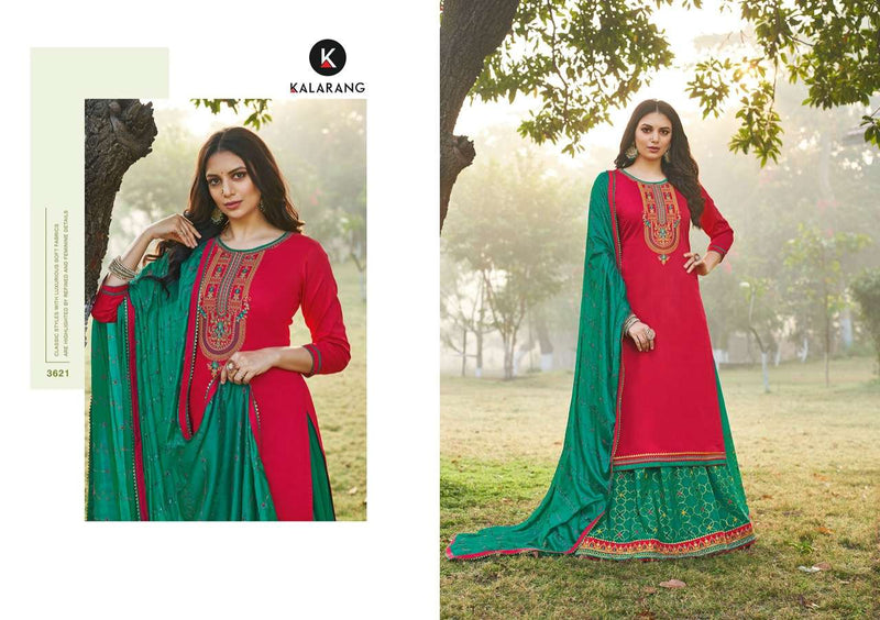 Kalarang Pushparaj Jam Silk Cotton Stylish Designer Festival Wear Salwar Kameez