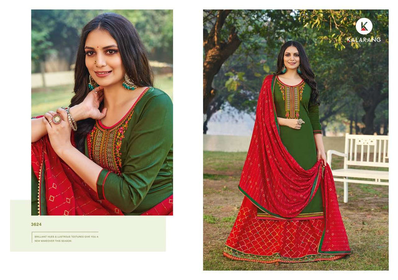 Kalarang Pushparaj Jam Silk Cotton Stylish Designer Festival Wear Salwar Kameez