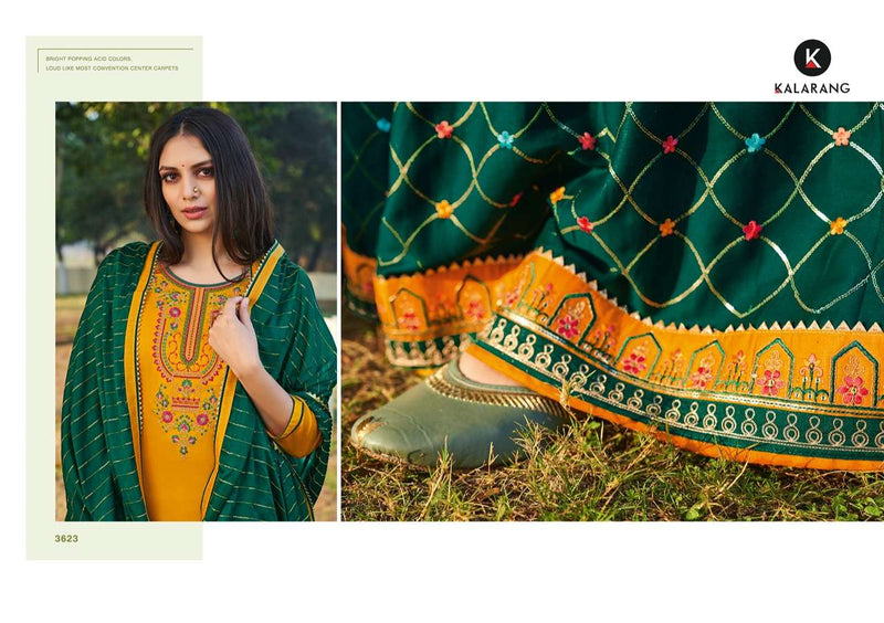 Kalarang Pushparaj Jam Silk Cotton Stylish Designer Festival Wear Salwar Kameez