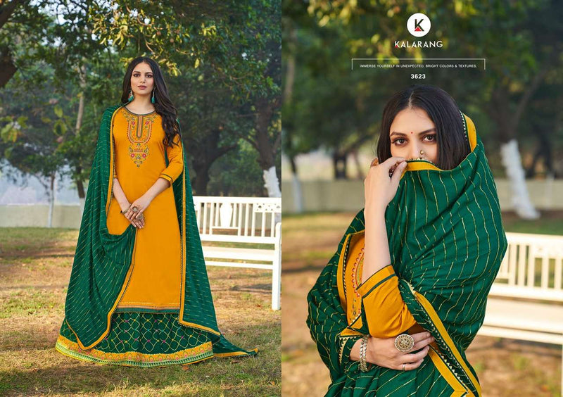 Kalarang Pushparaj Jam Silk Cotton Stylish Designer Festival Wear Salwar Kameez
