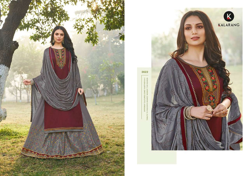 Kalarang Pushparaj Jam Silk Cotton Stylish Designer Festival Wear Salwar Kameez