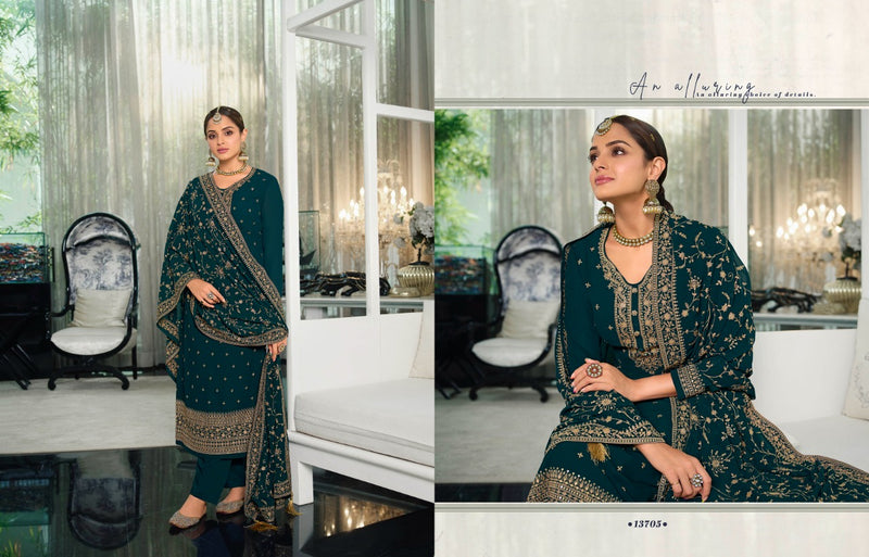 Zisa Khwais Georgette Sequence Embroidery Work Fancy Designer Partywear Salwar Kameez