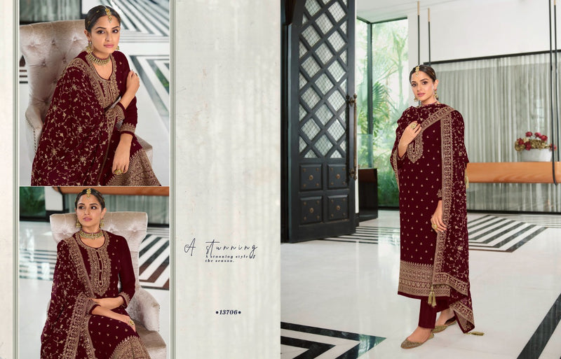 Zisa Khwais Georgette Sequence Embroidery Work Fancy Designer Partywear Salwar Kameez