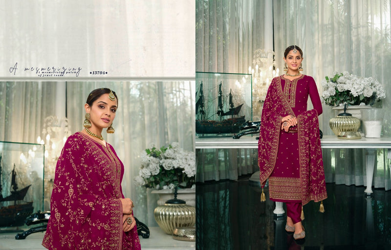Zisa Khwais Georgette Sequence Embroidery Work Fancy Designer Partywear Salwar Kameez
