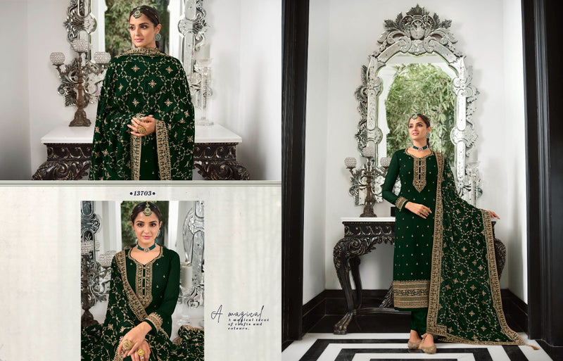 Zisa Khwais Georgette Sequence Embroidery Work Fancy Designer Partywear Salwar Kameez
