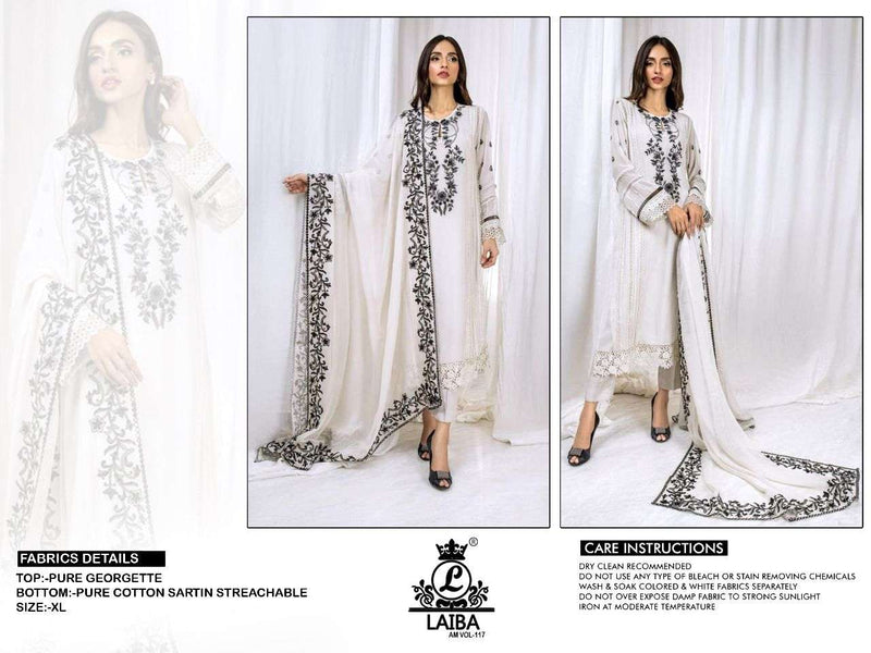 Laiba Dno 117 Georgette With Embroidered Work Stylish Designer Pakistani Style Kurti