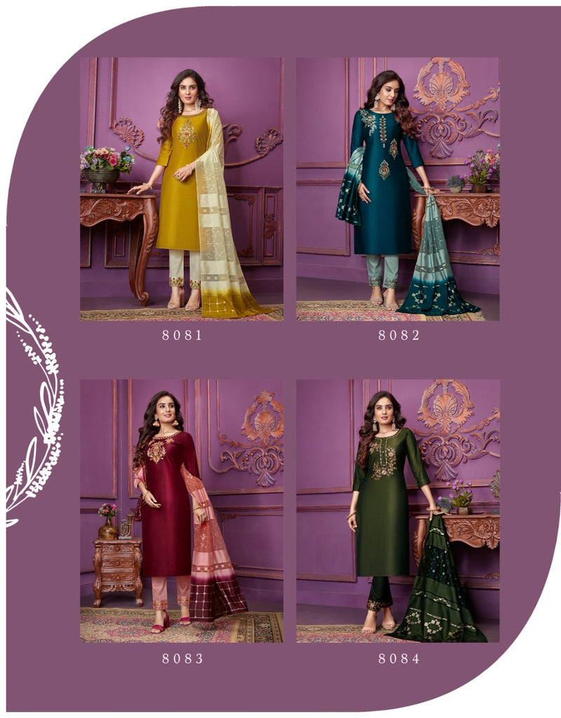 Lily And Lali Bemberg Silk Stylish Designer Magnum Top With Bottom And Dupatta