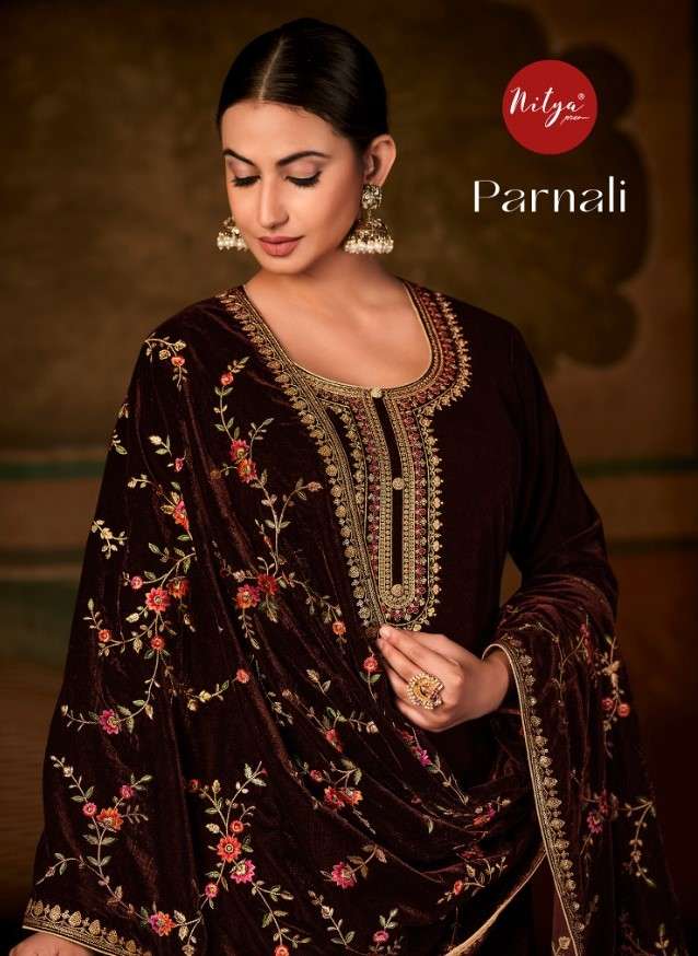 Lt Fabric Nitya Velvet With Beautiful Work Stylish Designer Attractive Look Salwar Kameez