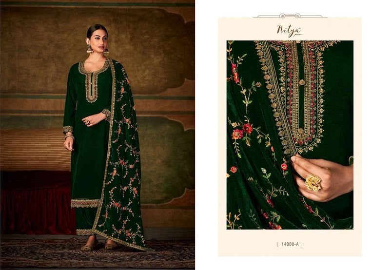 Lt Fabric Nitya Velvet With Beautiful Work Stylish Designer Attractive Look Salwar Kameez