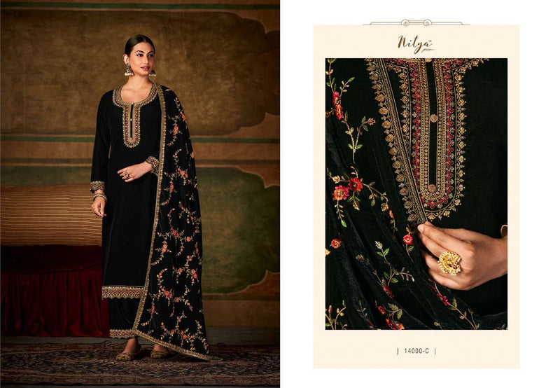 Lt Fabric Nitya Velvet With Beautiful Work Stylish Designer Attractive Look Salwar Kameez