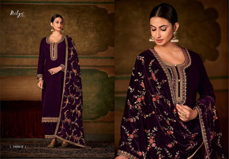 Lt Fabric Nitya Velvet With Beautiful Work Stylish Designer Attractive Look Salwar Kameez