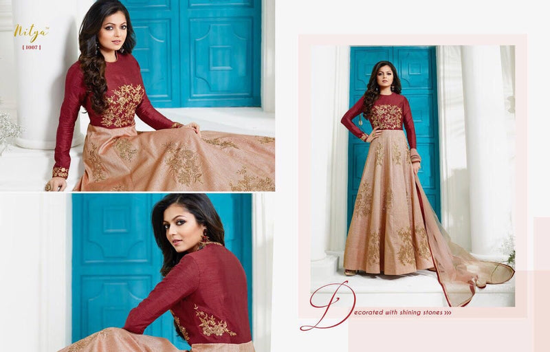 Lt Fabric Nitya 1002 Fancy With Floral Work Stylish Designer Party Wear Salwar Suit