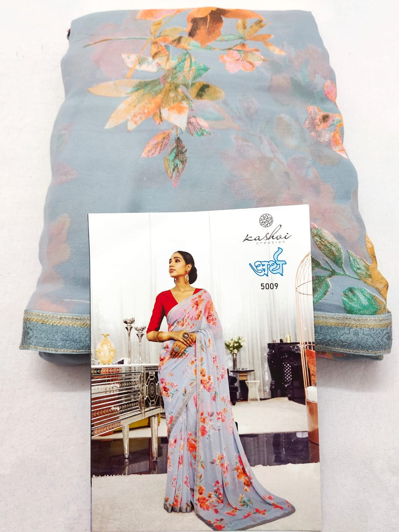 Lt Kashvi Creation Arth Weightless Floral Design Stylish Designer Wear Saree