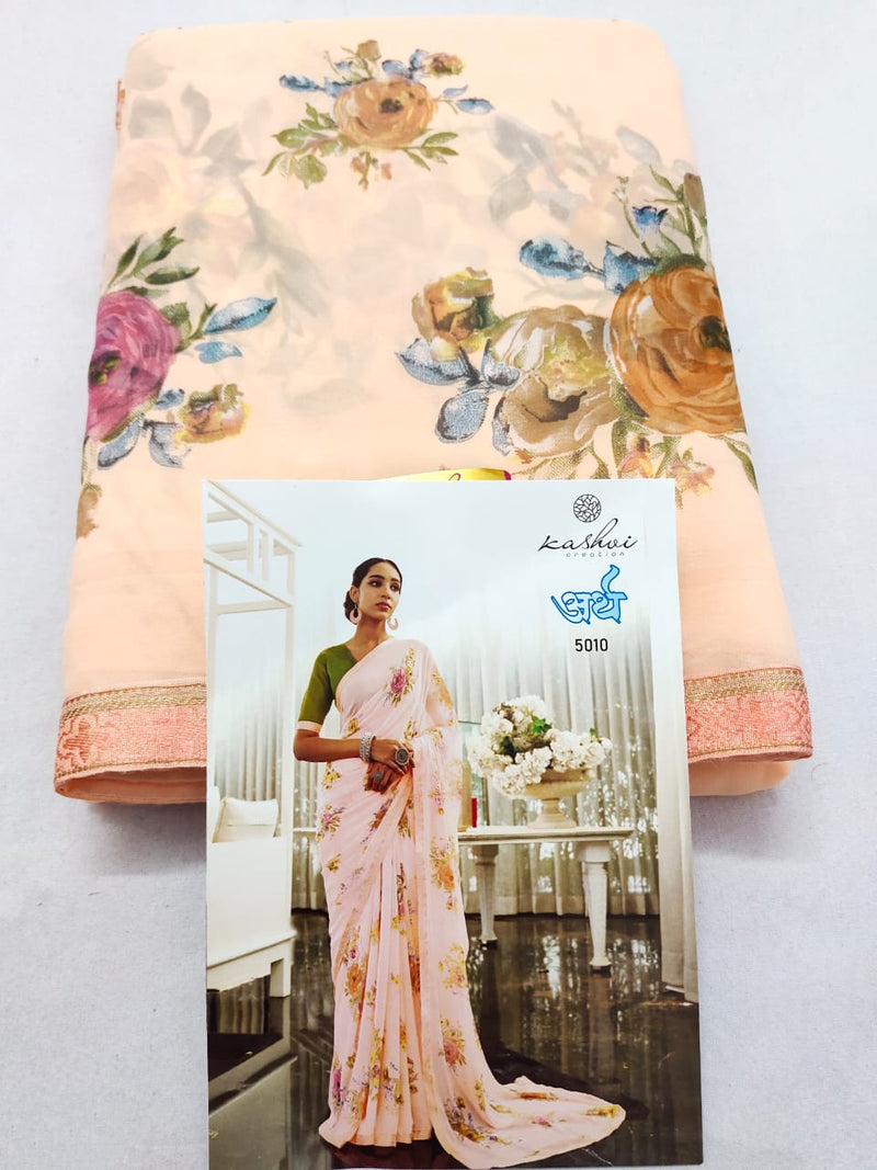 Lt Kashvi Creation Arth Weightless Floral Design Stylish Designer Wear Saree