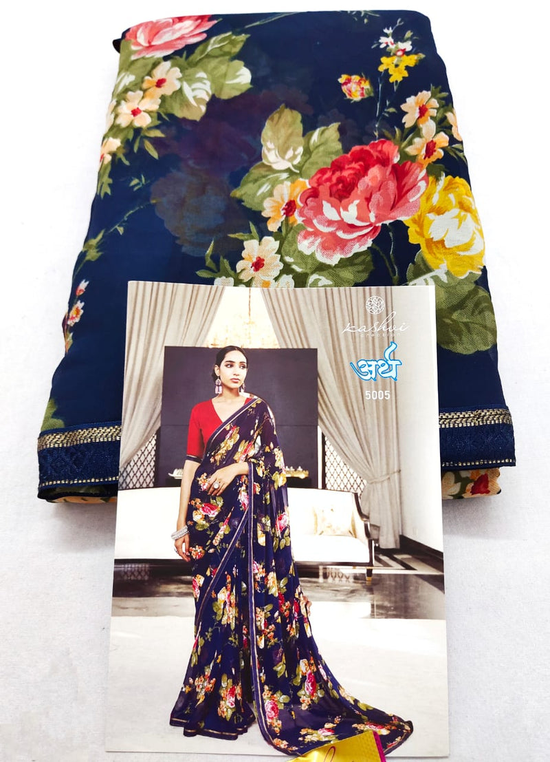 Lt Kashvi Creation Arth Weightless Floral Design Stylish Designer Wear Saree