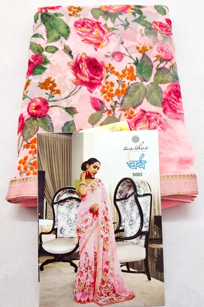 Lt Kashvi Creation Arth Weightless Floral Design Stylish Designer Wear Saree