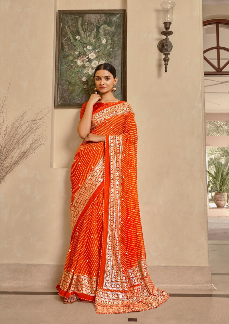 LT Kashvi Creation Jhoomar Georgette Stylish Designer Party Wear Saree