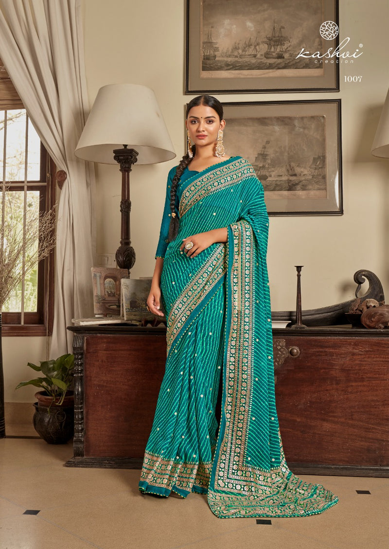 LT Kashvi Creation Jhoomar Georgette Stylish Designer Party Wear Saree