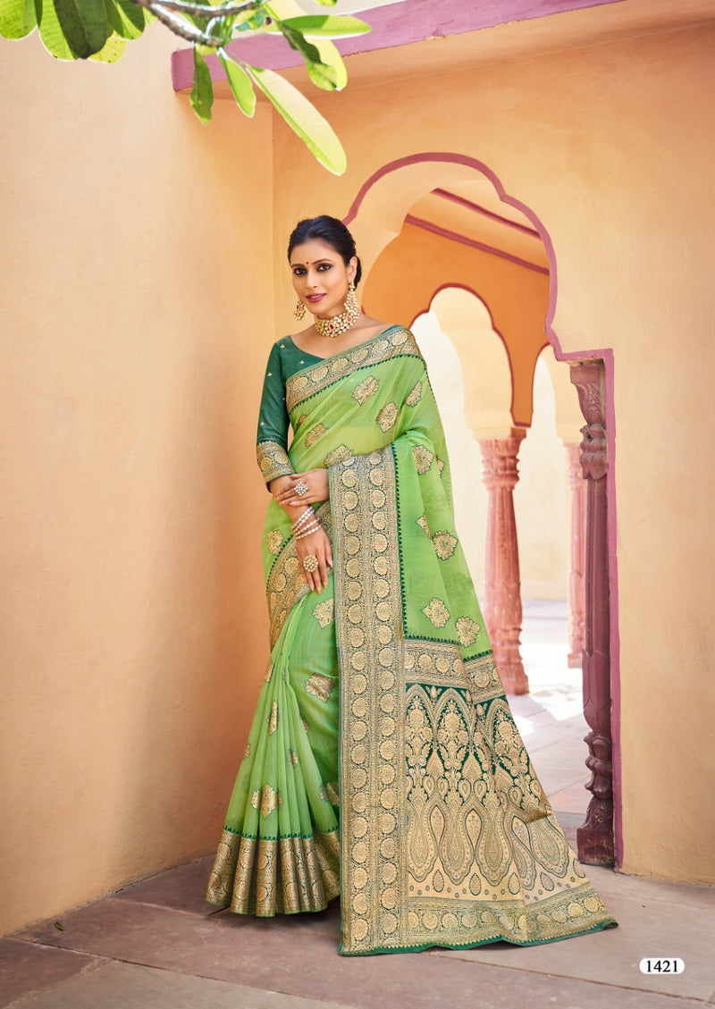 Lt Revanta Noor Weaving Silk Stylish Designer Wedding Look Saree