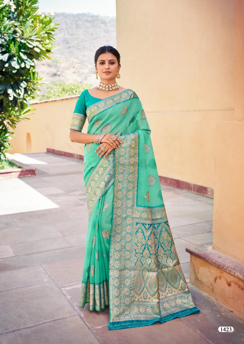 Lt Revanta Noor Weaving Silk Stylish Designer Wedding Look Saree
