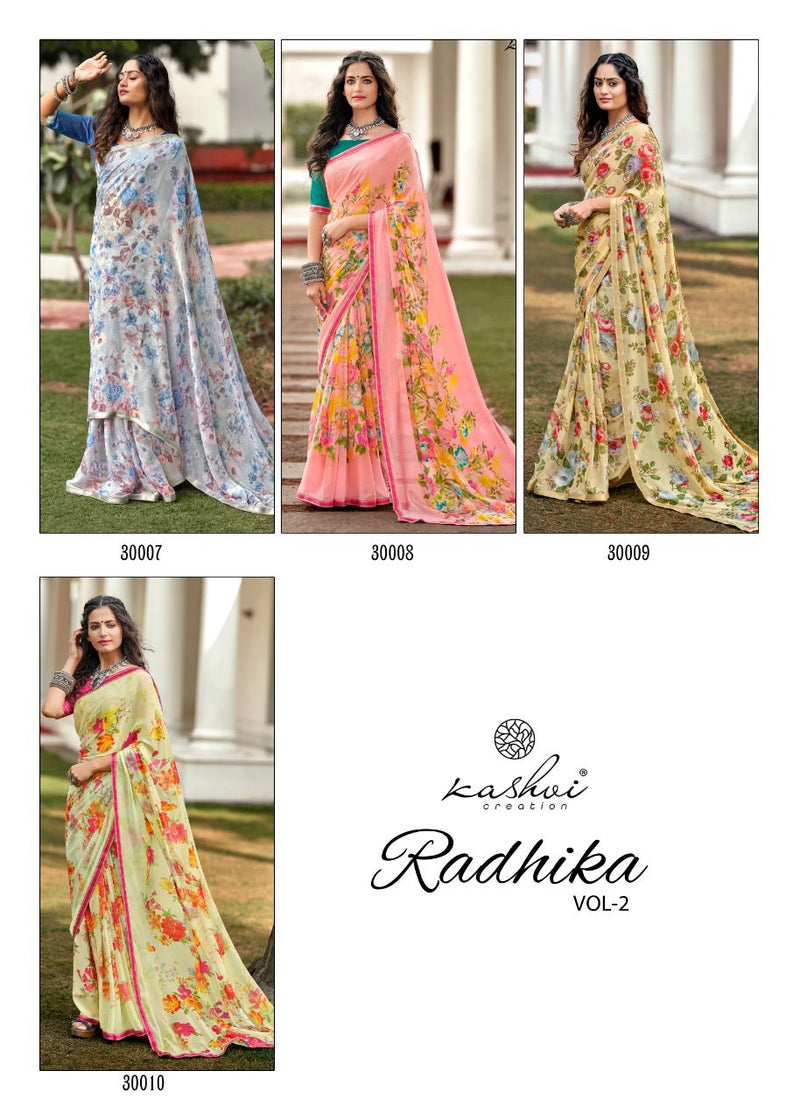 LT Saree Radhika Vol 2 Chiffon Flower Printed Stylish Designer Casual Wear Sarees