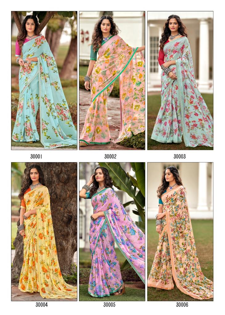 LT Saree Radhika Vol 2 Chiffon Flower Printed Stylish Designer Casual Wear Sarees