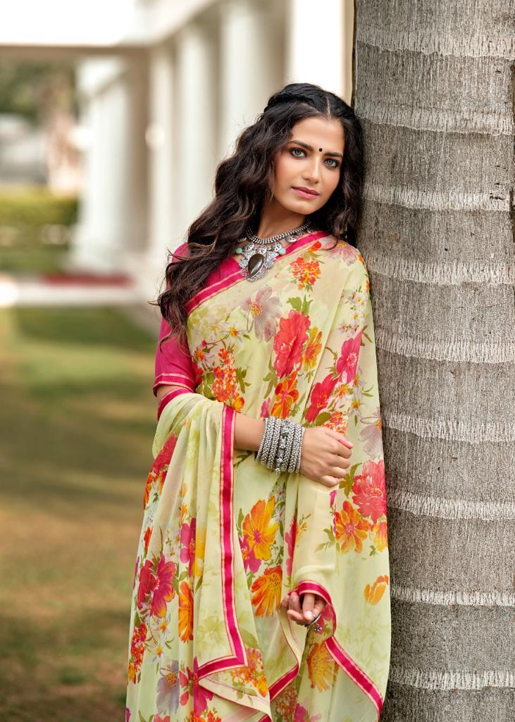 LT Saree Radhika Vol 2 Chiffon Flower Printed Stylish Designer Casual Wear Sarees