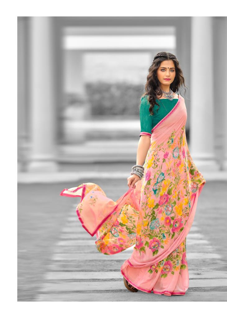 LT Saree Radhika Vol 2 Chiffon Flower Printed Stylish Designer Casual Wear Sarees