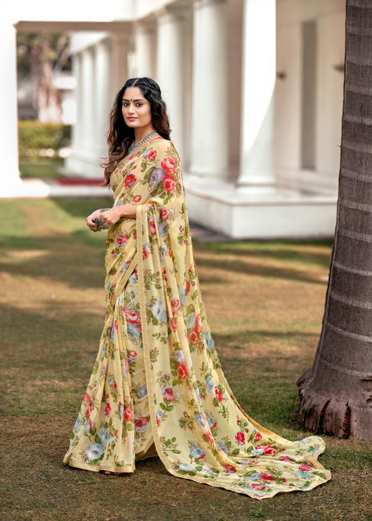LT Saree Radhika Vol 2 Chiffon Flower Printed Stylish Designer Casual Wear Sarees