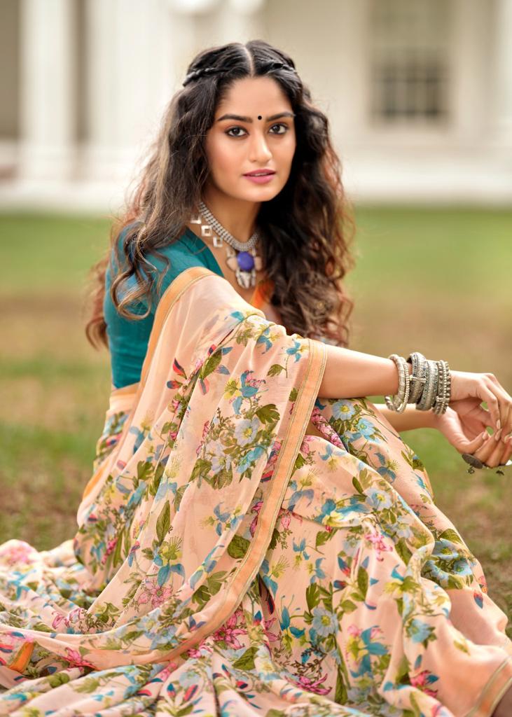 LT Saree Radhika Vol 2 Chiffon Flower Printed Stylish Designer Casual Wear Sarees