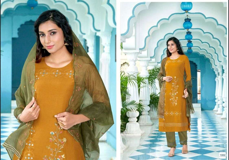 Amaaya Garments Magic Chinon Silk Dress Materials