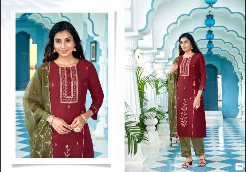 Amaaya Garments Magic Chinon Silk Dress Materials