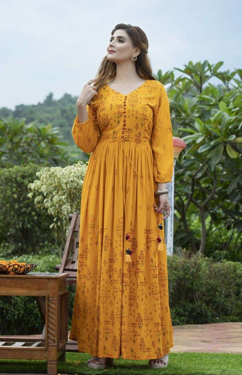 Majisha Naraya Vol 1 Rayon With Foil Print With Hand Work Stylish Designer Wear Kurti