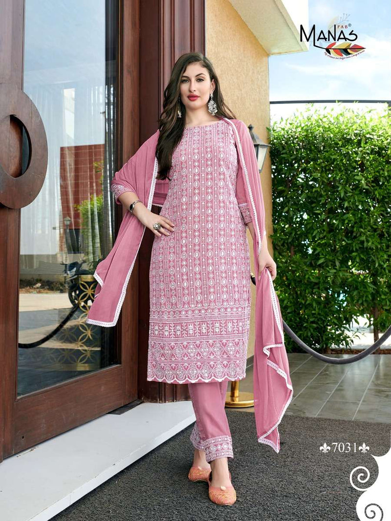 Manas Schiffli Vol 6 Georgette Stylish Hand work  Designer Wear kurtis