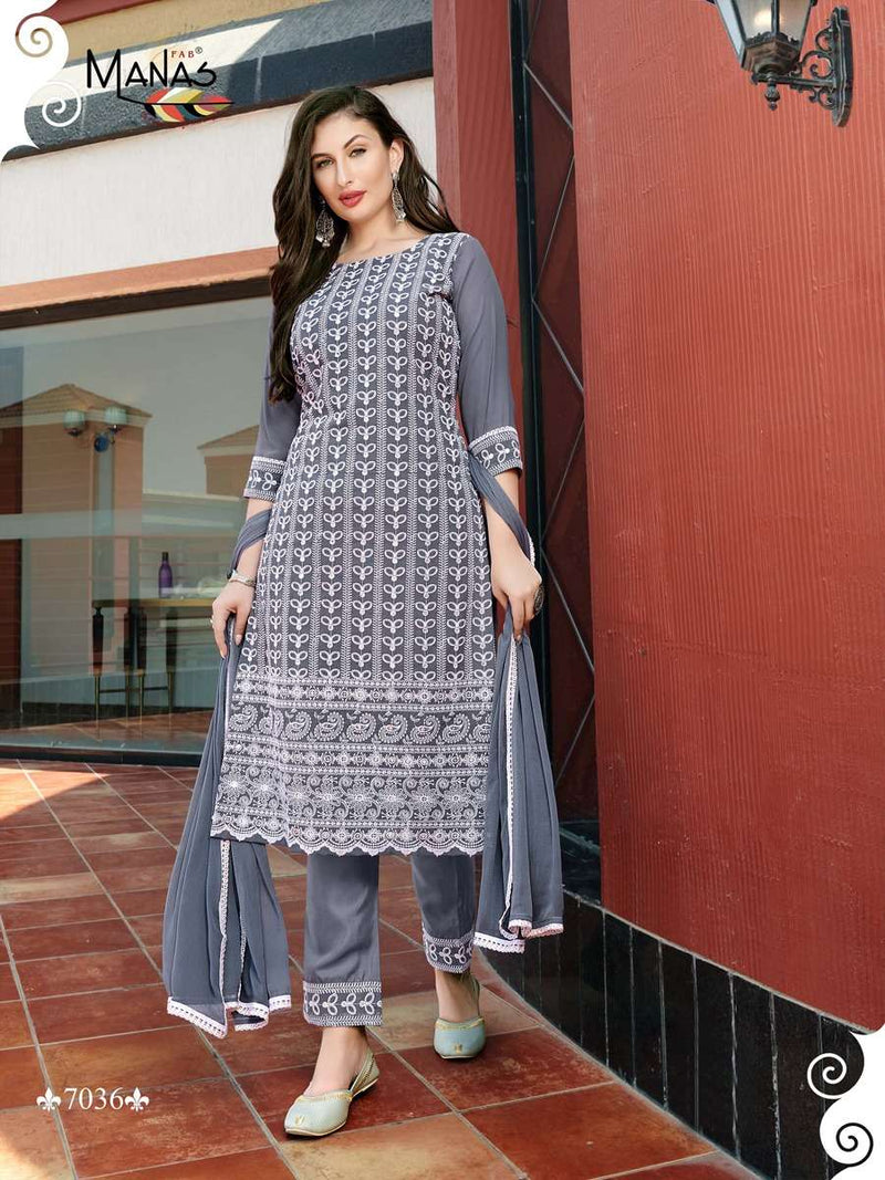Manas Schiffli Vol 6 Georgette Stylish Hand work  Designer Wear kurtis