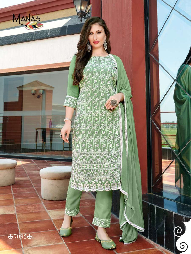 Manas Schiffli Vol 6 Georgette Stylish Hand work  Designer Wear kurtis