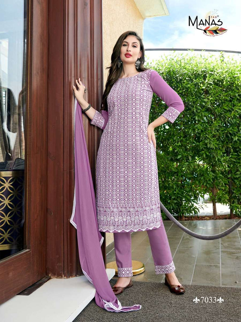 Manas Schiffli Vol 6 Georgette Stylish Hand work  Designer Wear kurtis