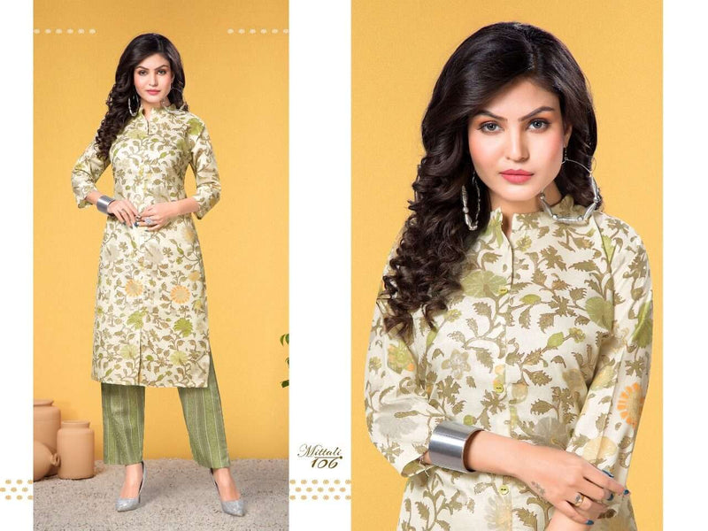 Mittali Kurti With Bottom Capsule Print  Fancy Designer Kurti