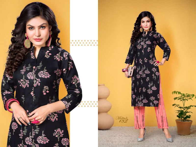 Mittali Kurti With Bottom Capsule Print  Fancy Designer Kurti
